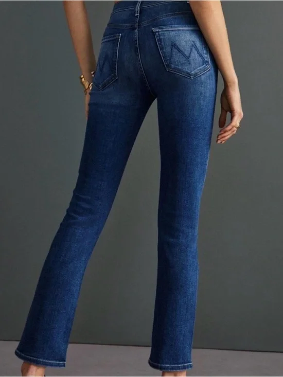 MOTHER Mid Rise Dazzler Ankle Jeans - Dark Blue - Picture 2 of 4